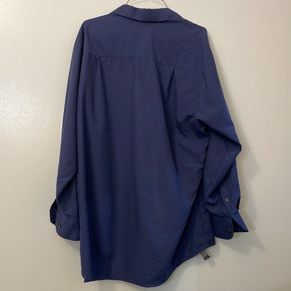 Geoffrey Beene long sleeve large button down gray dress shirt 100% polyester - Picture 4 of 7